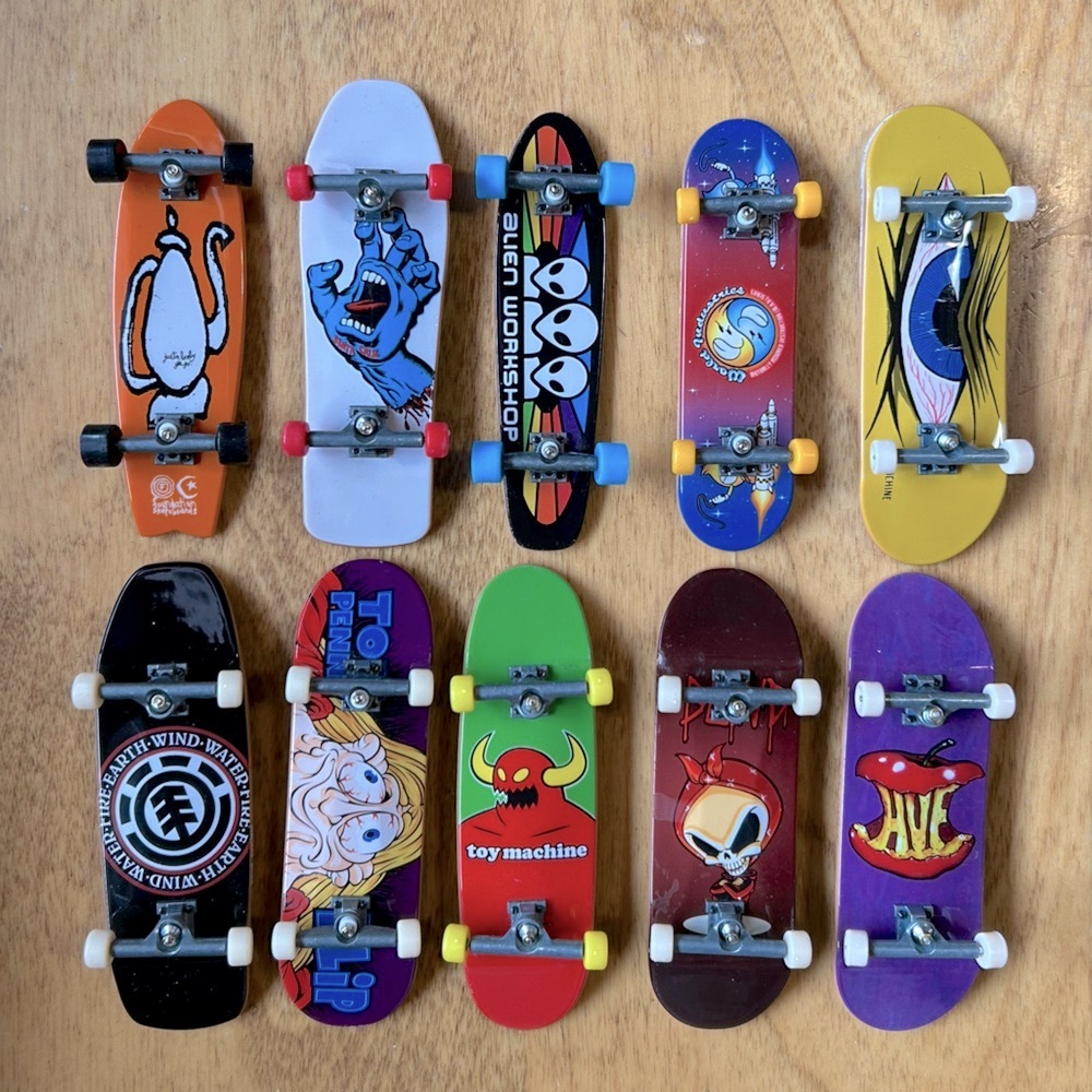 10 Tech Deck Finger Skateboards. 8 are from the 25th Anniversary Collection Set.